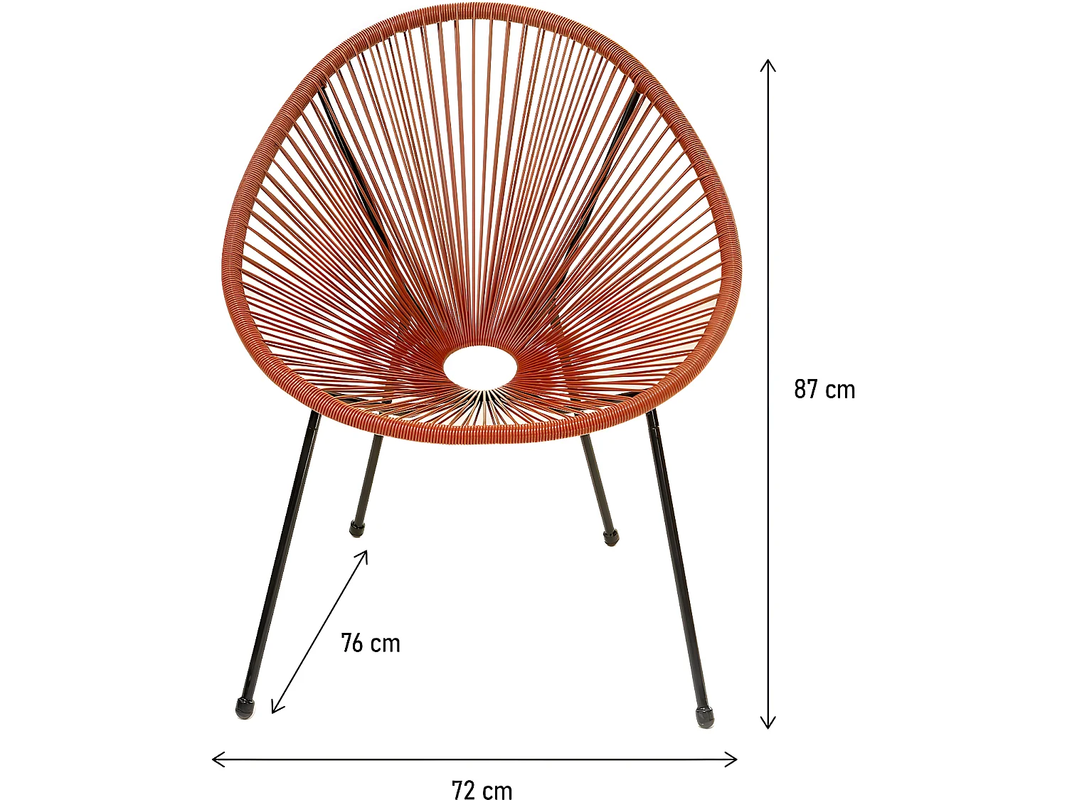 Lot de 2 fauteuils de jardin "Ania" - Rouge