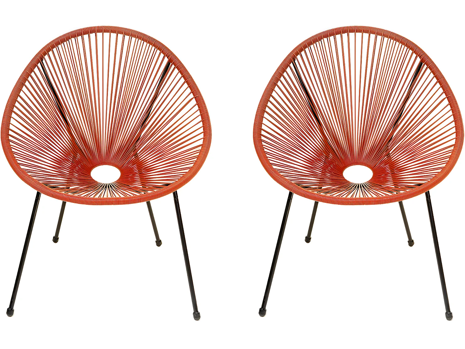 Lot de 2 fauteuils de jardin "Ania" - Rouge