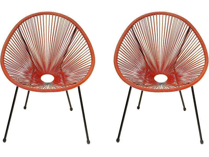 Lot de 2 fauteuils de jardin "Ania" - Rouge