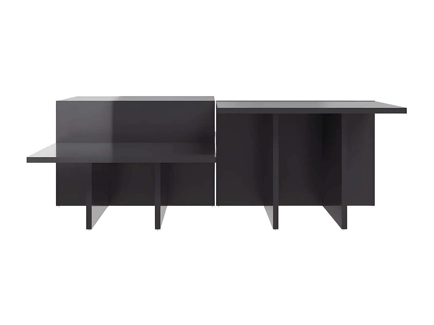 2er-Set Couchtische Beistelltisch Hochglanz-Grau Holzwerkstoff -MN10791