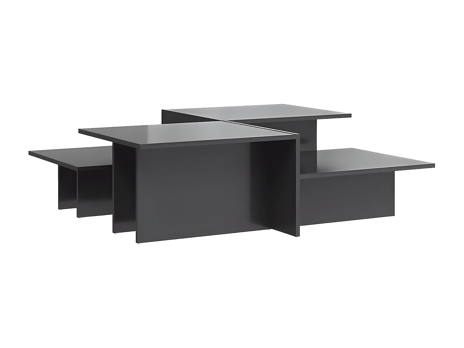 2er-Set Couchtische Beistelltisch Hochglanz-Grau Holzwerkstoff -MN10791