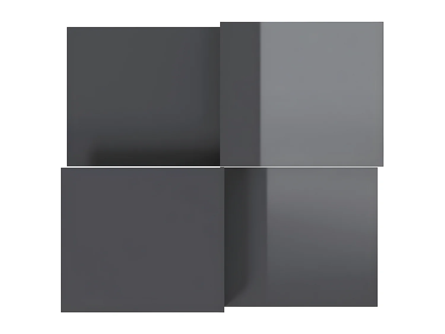 2er-Set Couchtische Beistelltisch Hochglanz-Grau Holzwerkstoff -MN10791