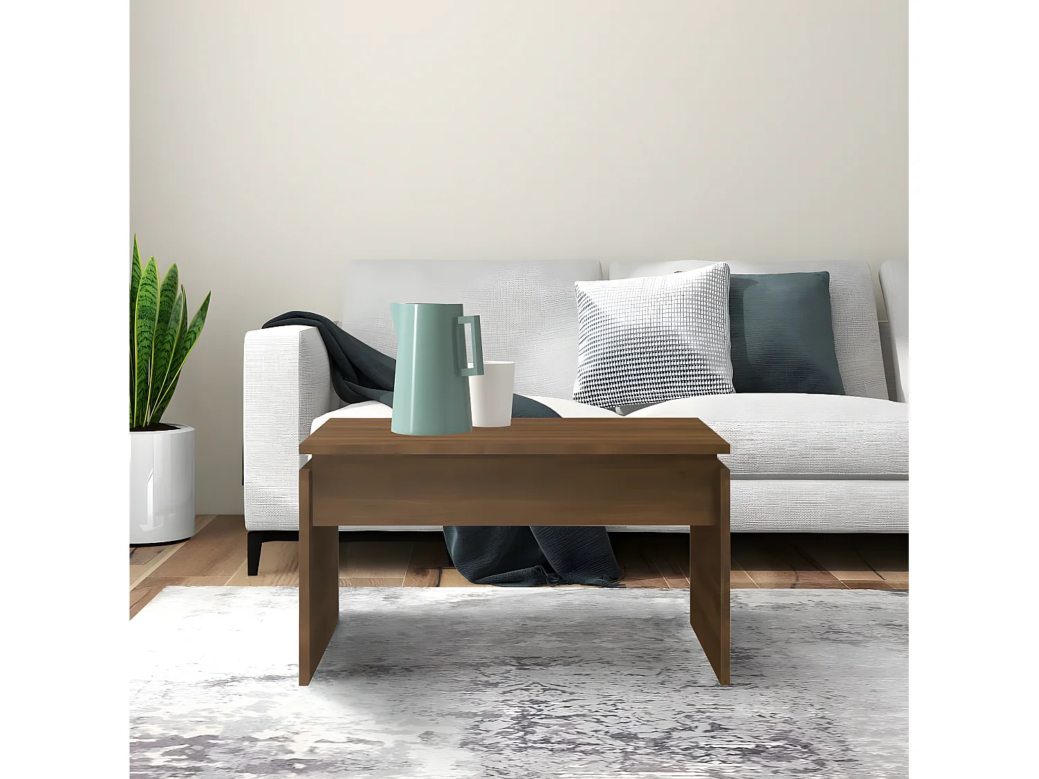 Couchtisch Braun Beistelltisch Eichen-Optik 68x50x38 cm Holzwerkstoff -MN32688