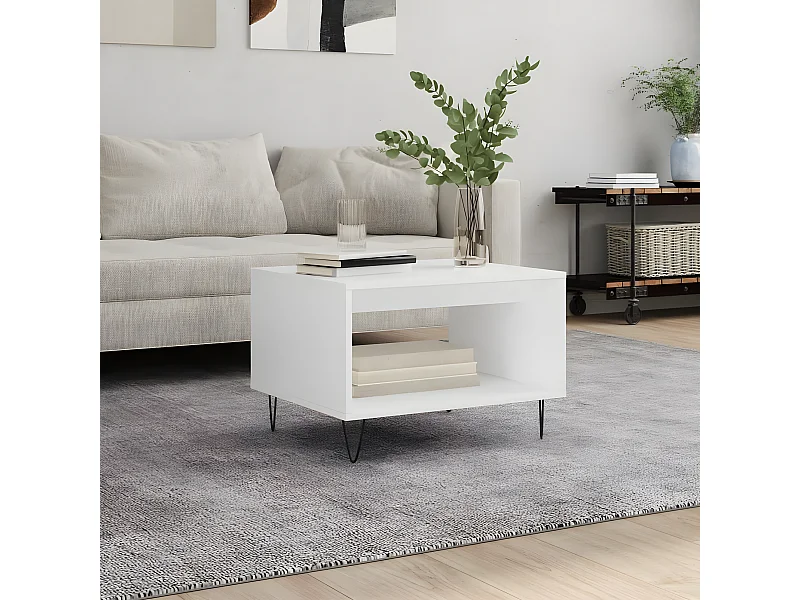 Couchtisch Beistelltisch Weiß 60x50x40 cm Holzwerkstoff -MN14373