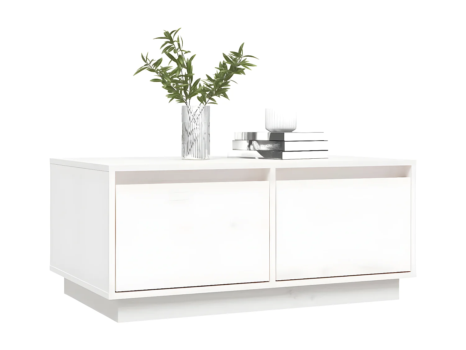 Couchtisch Beistelltisch Weiß 80x50x35 cm Massivholz Kiefer -MN94976