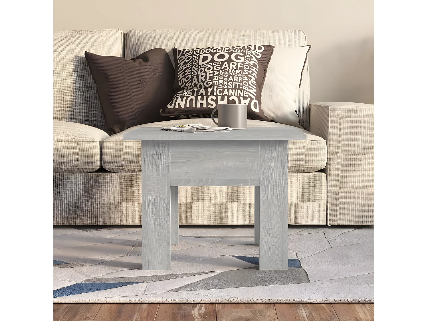 Couchtisch Beistelltisch Grau Sonoma 55x55x42 cm Holzwerkstoff -MN34736