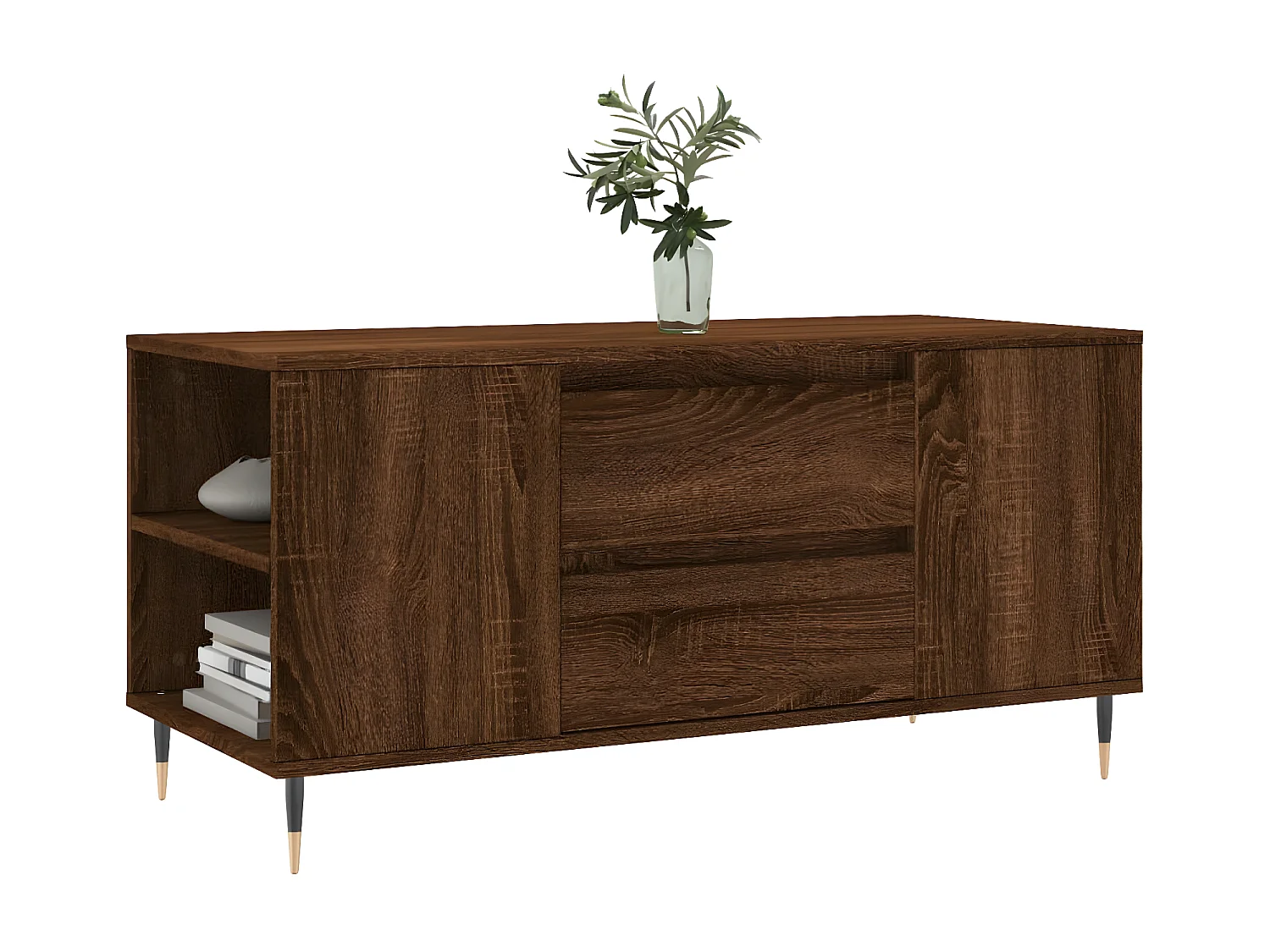 Couchtisch Braun Beistelltisch Eichen-Optik 102x44,5x50 cm Holzwerkstoff -MN44877