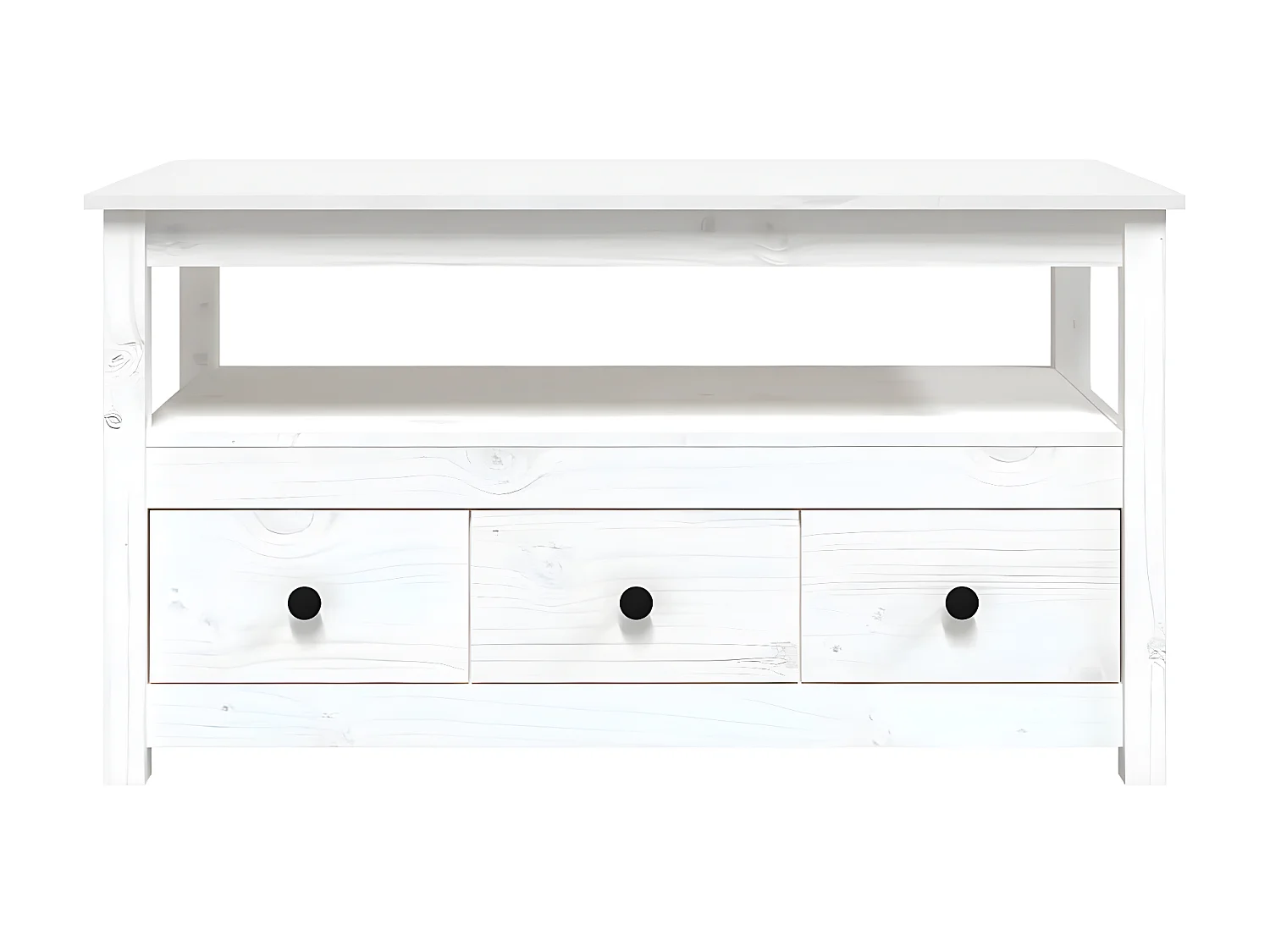 Couchtisch Beistelltisch Weiß 102x49x55 cm Massivholz Kiefer -MN81821