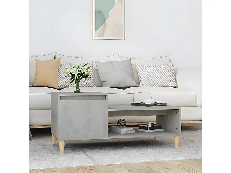 Couchtisch Beistelltisch Betongrau 100x50x45 cm Holzwerkstoff -MN87153