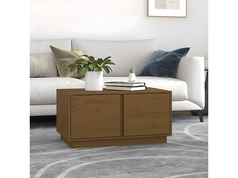 Couchtisch Beistelltisch Honigbraun 80x50x40 cm Massivholz Kiefer -MN78140