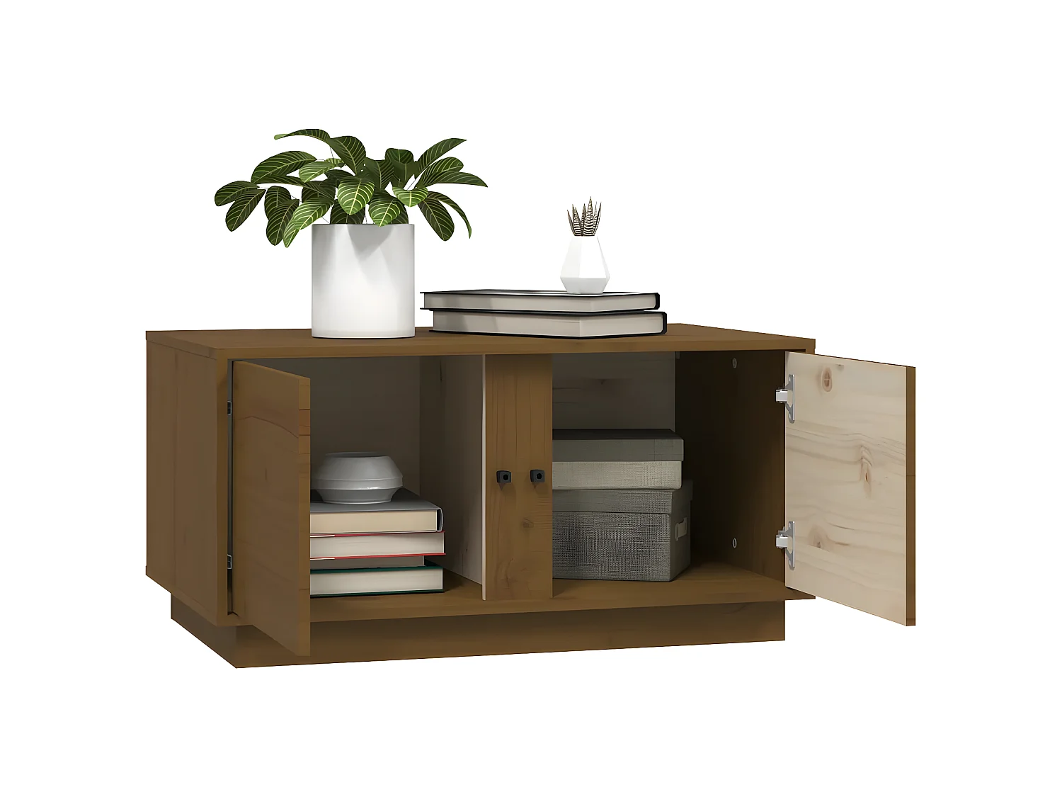 Couchtisch Beistelltisch Honigbraun 80x50x40 cm Massivholz Kiefer -MN78140