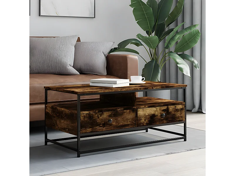 Couchtisch Beistelltisch Räuchereiche 100x51x45 cm Holzwerkstoff -MN80701