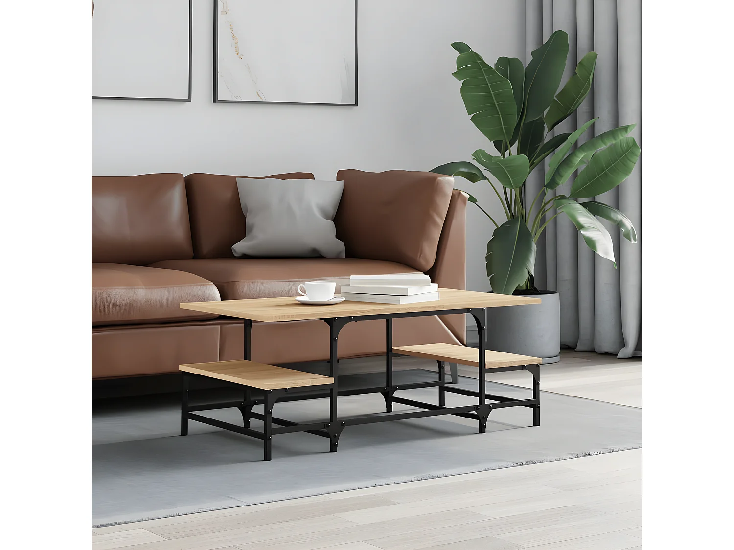 Couchtisch Beistelltisch Sonoma-Eiche 100x50,5x40 cm Holzwerkstoff -MN60642