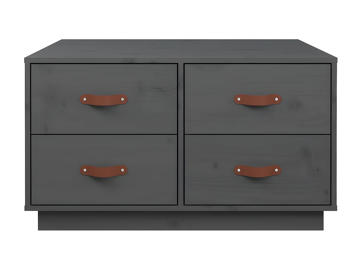 Couchtisch Beistelltisch Grau 80x80x45 cm Massivholz Kiefer -MN23605