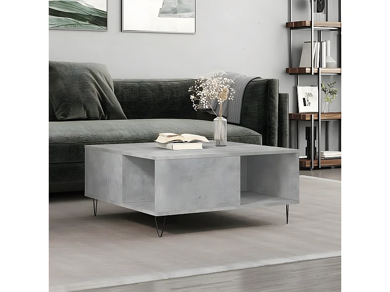 Couchtisch Beistelltisch Betongrau 80x80x36,5 cm Holzwerkstoff -MN38842