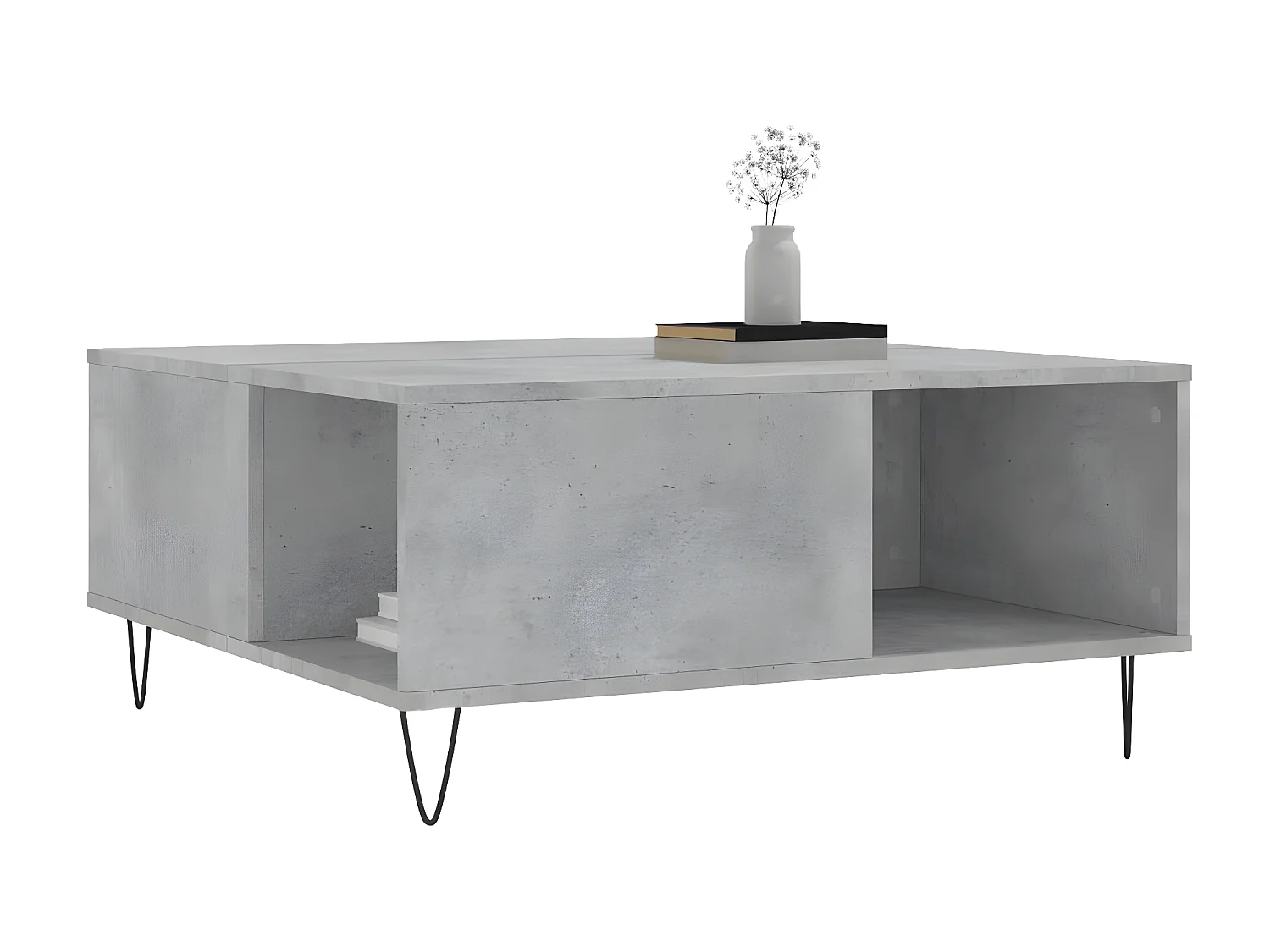 Couchtisch Beistelltisch Betongrau 80x80x36,5 cm Holzwerkstoff -MN38842