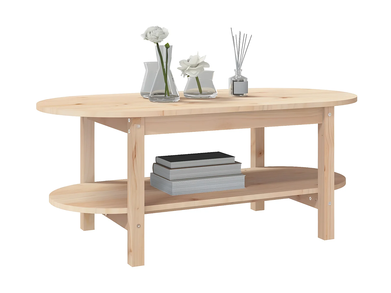 Couchtisch Beistelltisch 110x55x45 cm Massivholz Kiefer -MN17142