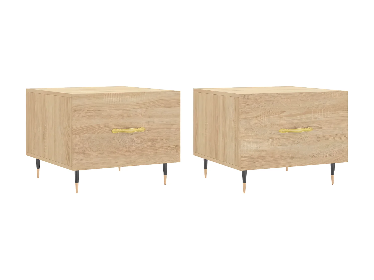 2er-Set Couchtische Beistelltisch Sonoma-Eiche 50x50x40 cm Holzwerkstoff -MN68270