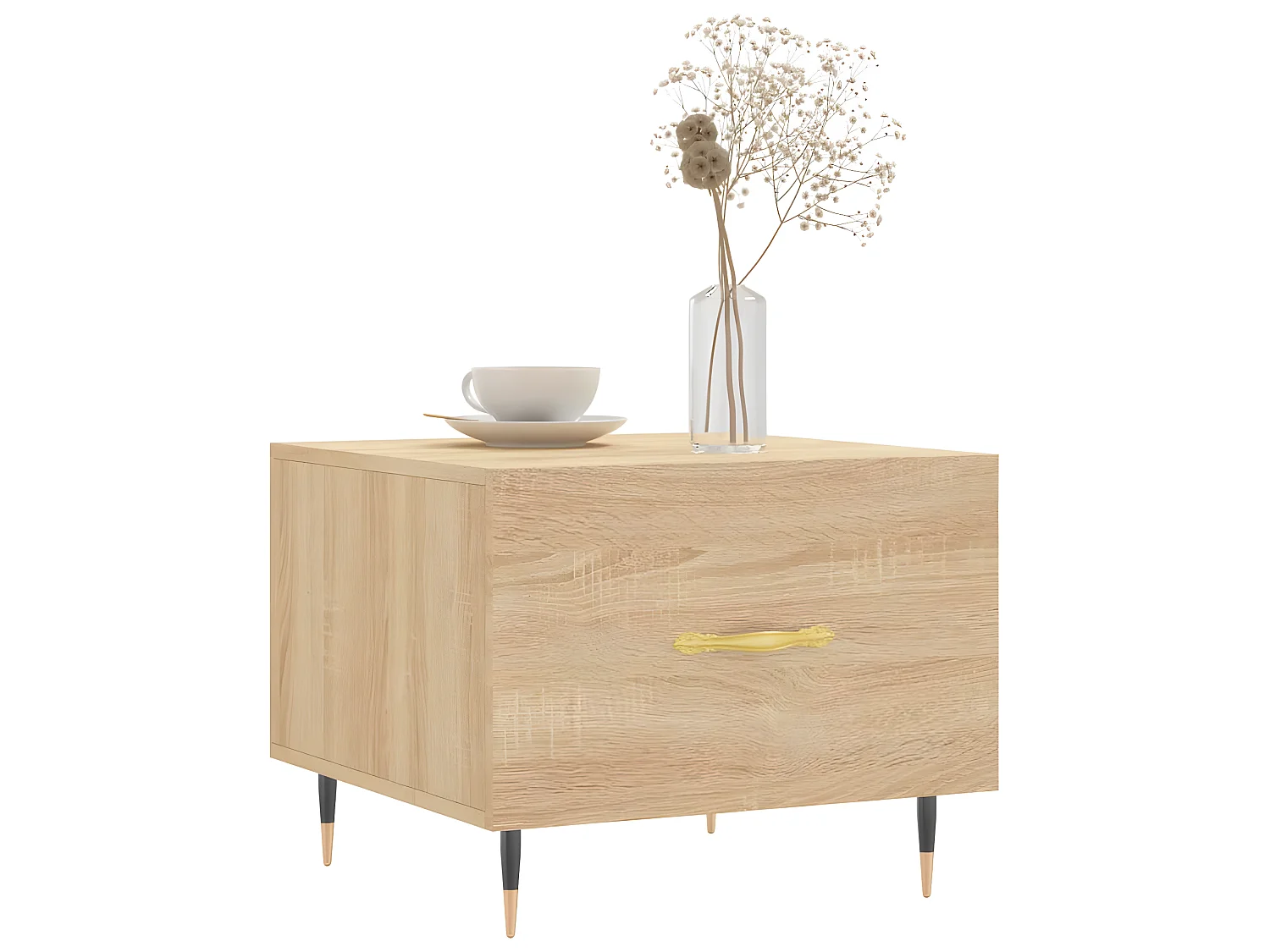 2er-Set Couchtische Beistelltisch Sonoma-Eiche 50x50x40 cm Holzwerkstoff -MN68270