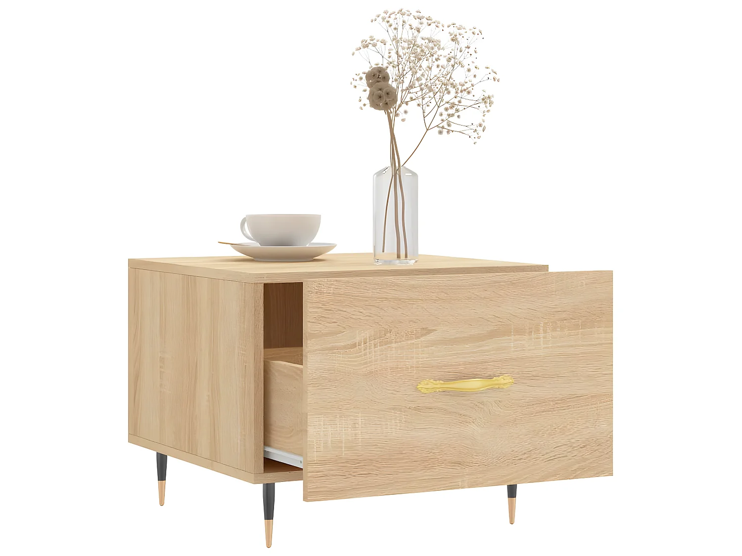 2er-Set Couchtische Beistelltisch Sonoma-Eiche 50x50x40 cm Holzwerkstoff -MN68270