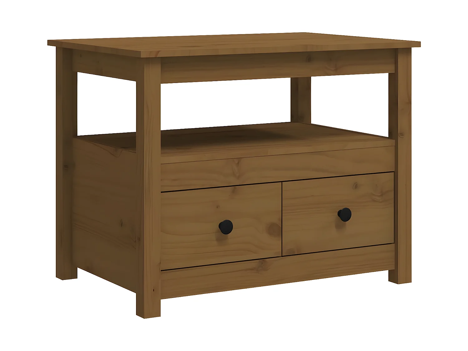 Couchtisch Beistelltisch Honigbraun 71x49x55 cm Massivholz Kiefer -MN20987