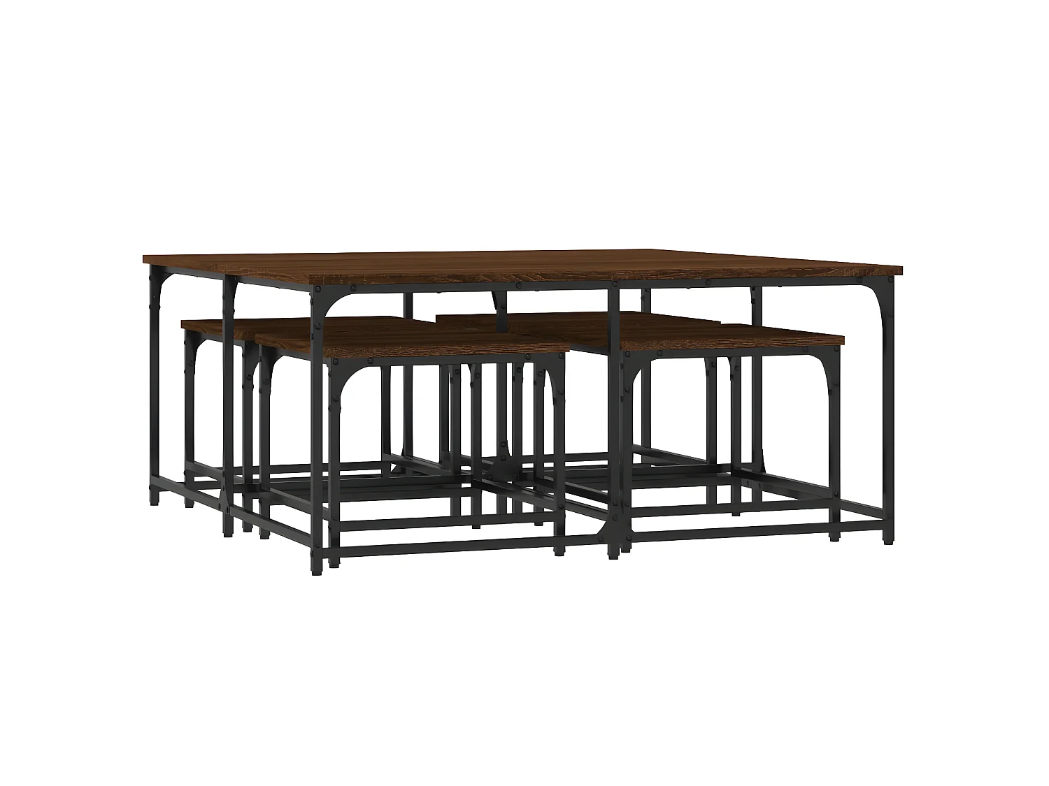 5er-Set Beistelltisch Satztische Braun Eichen-Optik Holzwerkstoff -MN37352