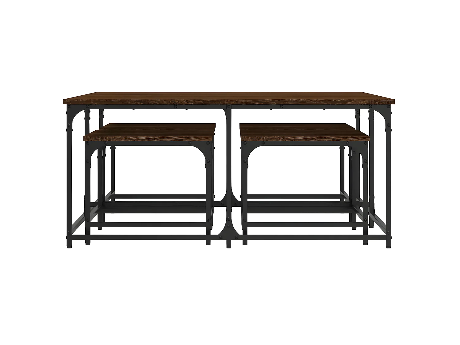 5er-Set Beistelltisch Satztische Braun Eichen-Optik Holzwerkstoff -MN37352