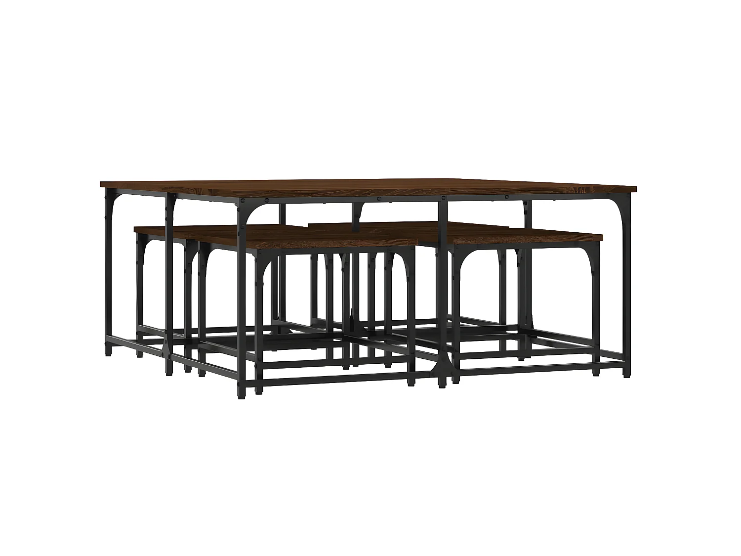 5er-Set Beistelltisch Satztische Braun Eichen-Optik Holzwerkstoff -MN37352