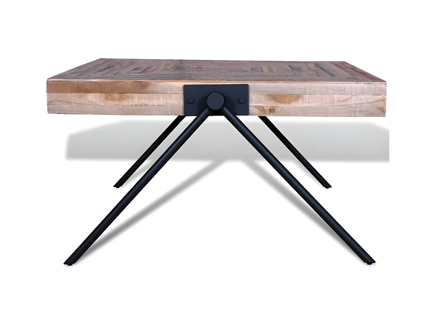 Couchtisch Beistelltisch mit V-förmigen Beinen Altholz Teak -MN36172