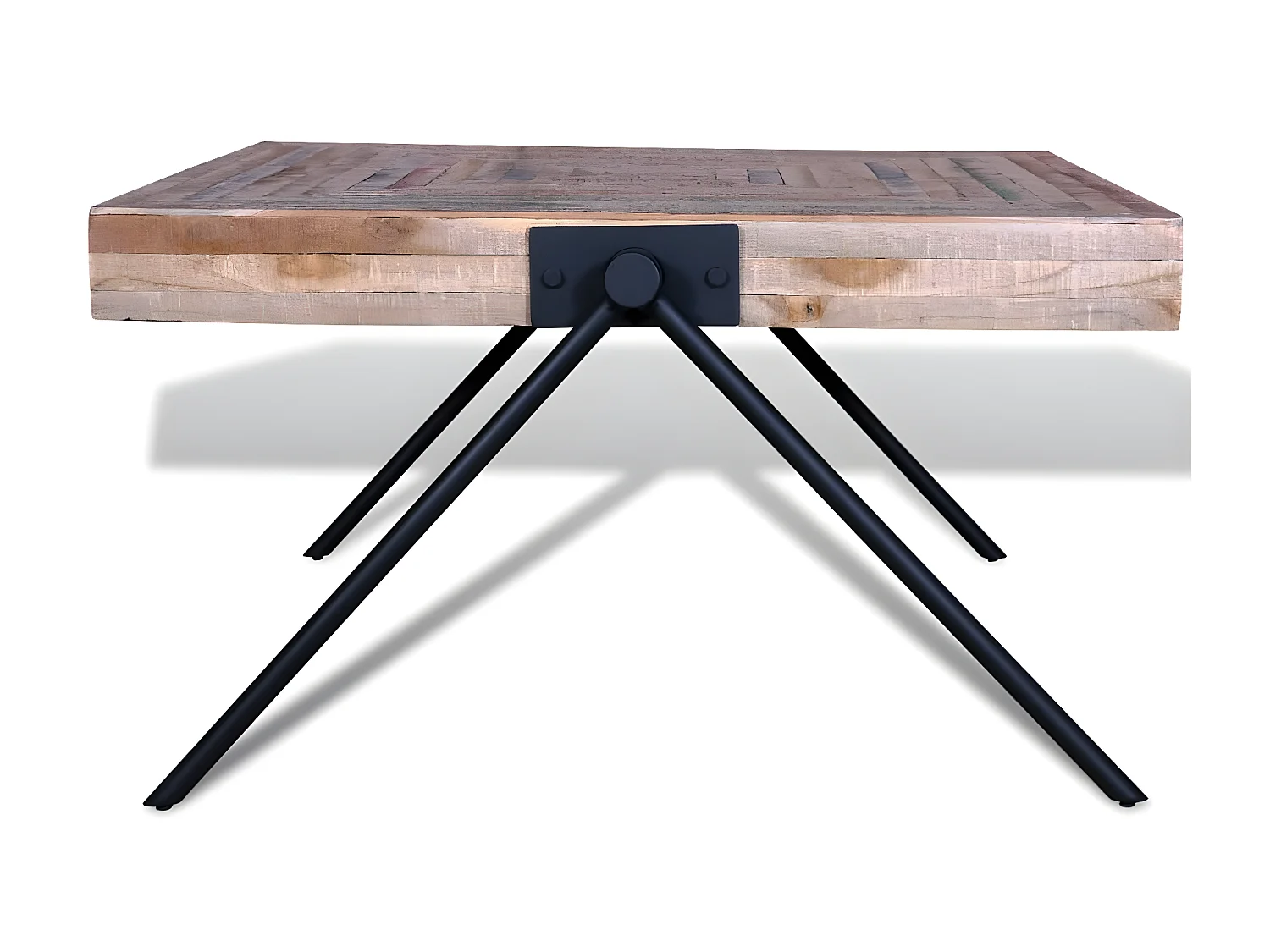 Couchtisch Beistelltisch mit V-förmigen Beinen Altholz Teak -MN36172