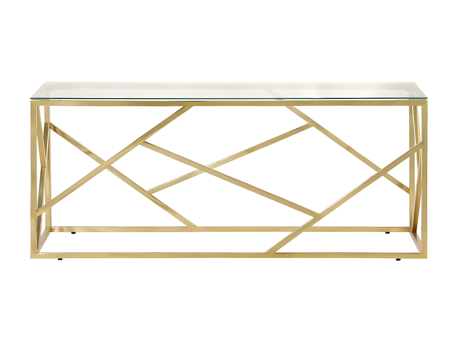 Couchtisch Beistelltisch Golden Edelstahl und Hartglas -MN35364