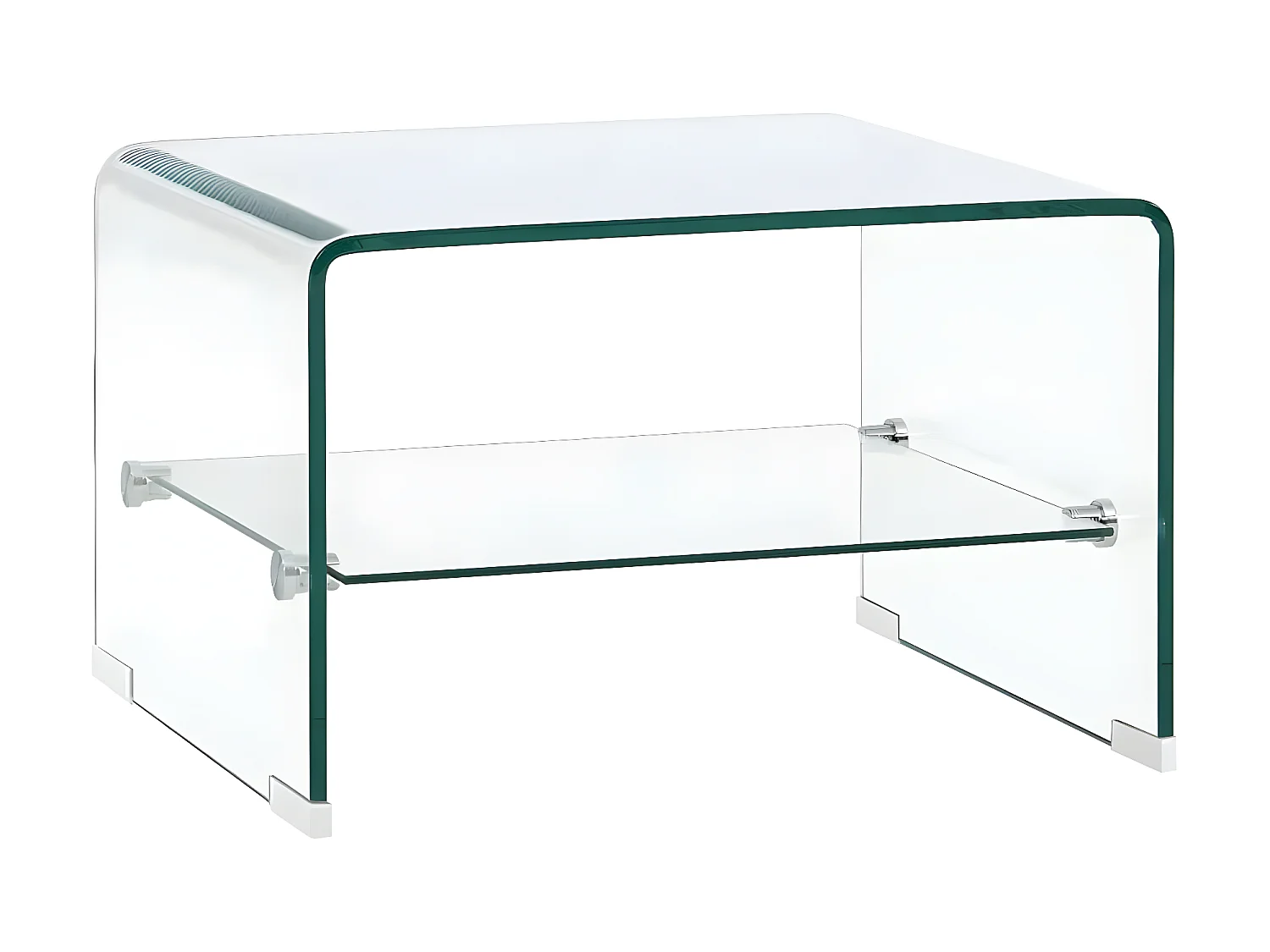 Couchtisch Beistelltisch Transparent 50×45×33 cm Hartglas -MN21055