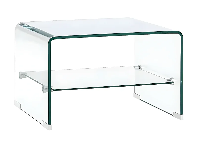 Couchtisch Beistelltisch Transparent 50×45×33 cm Hartglas -MN21055