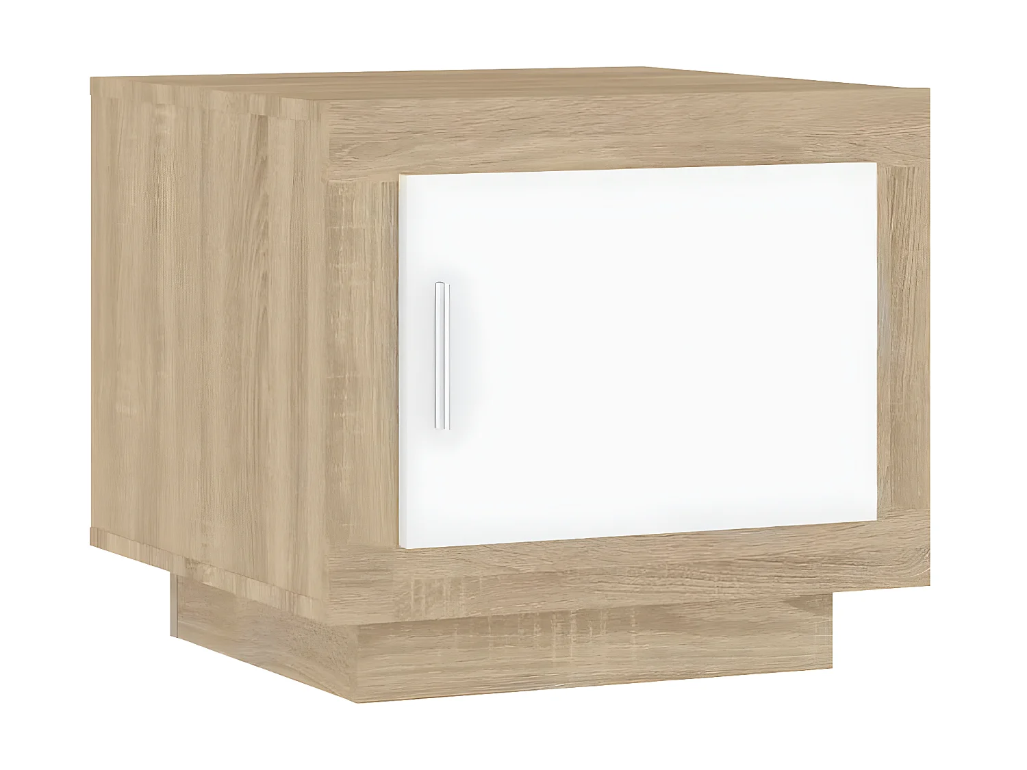 Couchtisch Beistelltisch Weiß und Sonoma-Eiche 51x50x45 cm Holzwerkstoff -MN16583