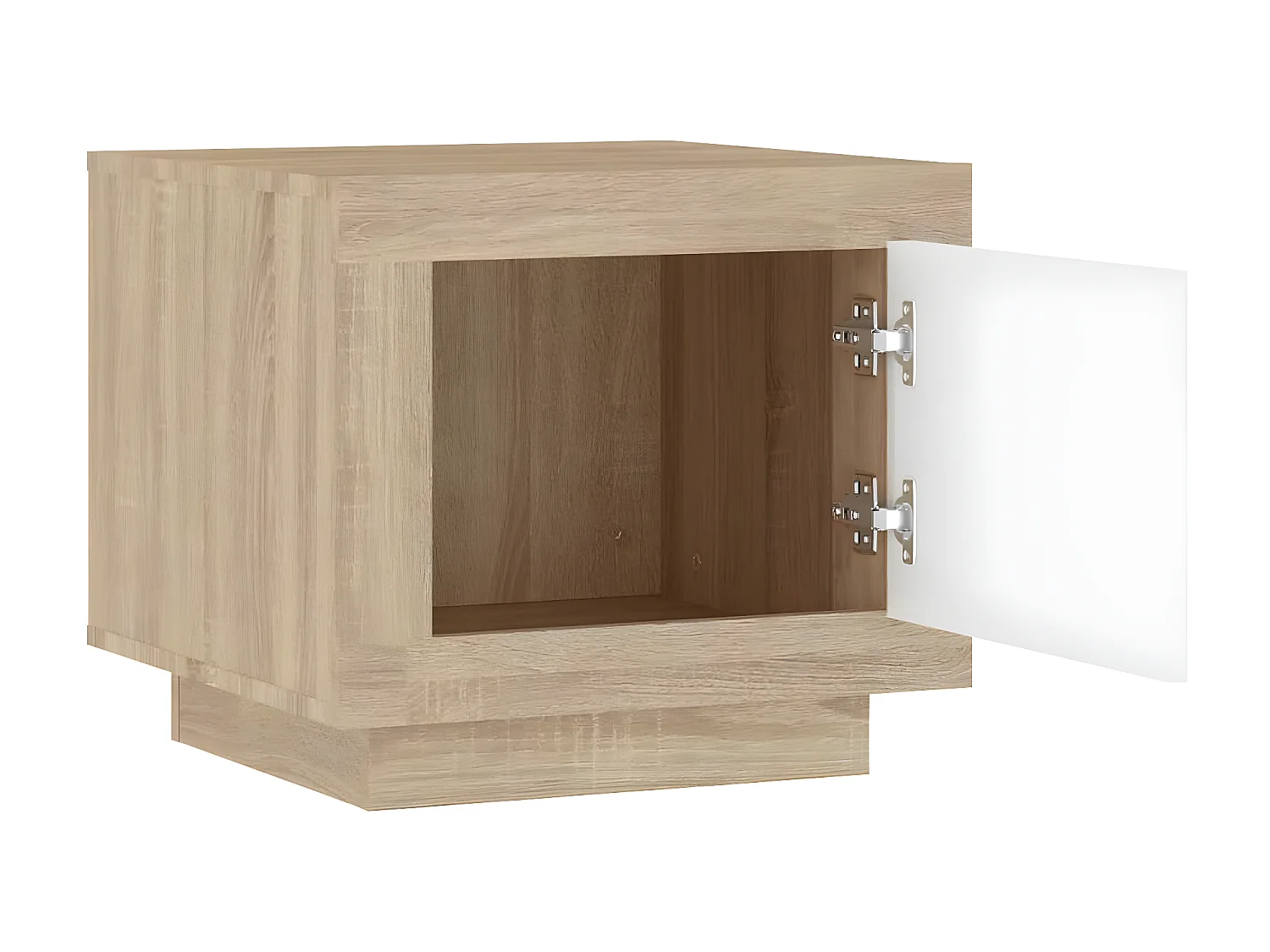 Couchtisch Beistelltisch Weiß und Sonoma-Eiche 51x50x45 cm Holzwerkstoff -MN16583