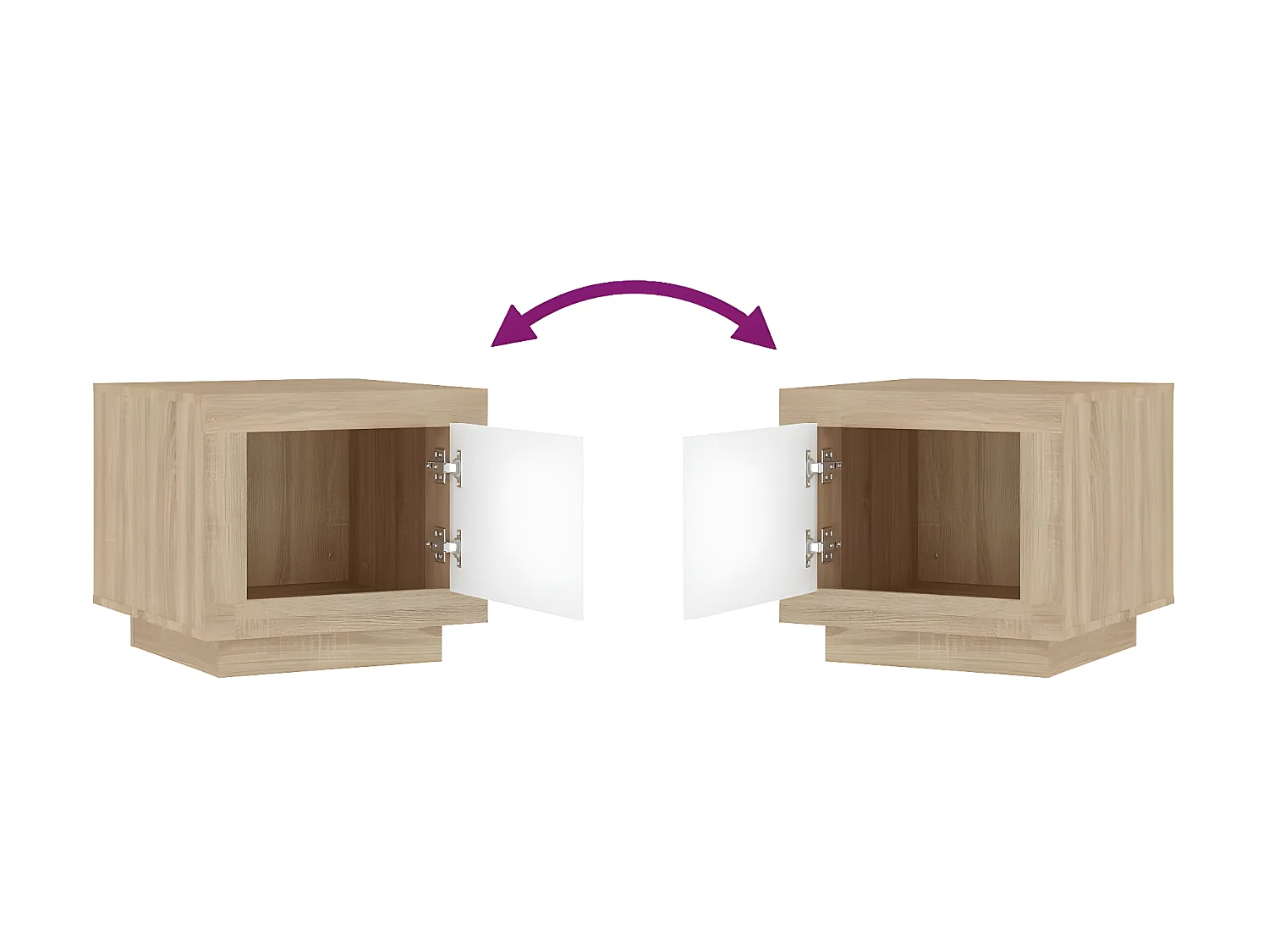 Couchtisch Beistelltisch Weiß und Sonoma-Eiche 51x50x45 cm Holzwerkstoff -MN16583