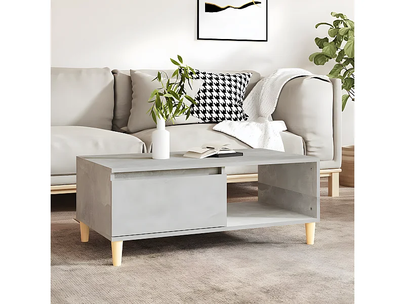 Couchtisch Beistelltisch Betongrau 90x50x36,5 cm Holzwerkstoff -MN75138