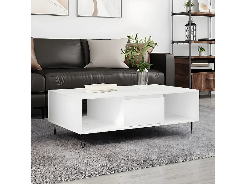 Couchtisch Beistelltisch Weiß 104x60x35 cm Holzwerkstoff -MN13222