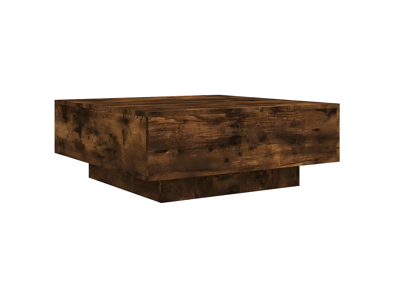 Couchtisch Beistelltisch mit LED-Leuchten Räuchereiche 80x80x31 cm -MN94527