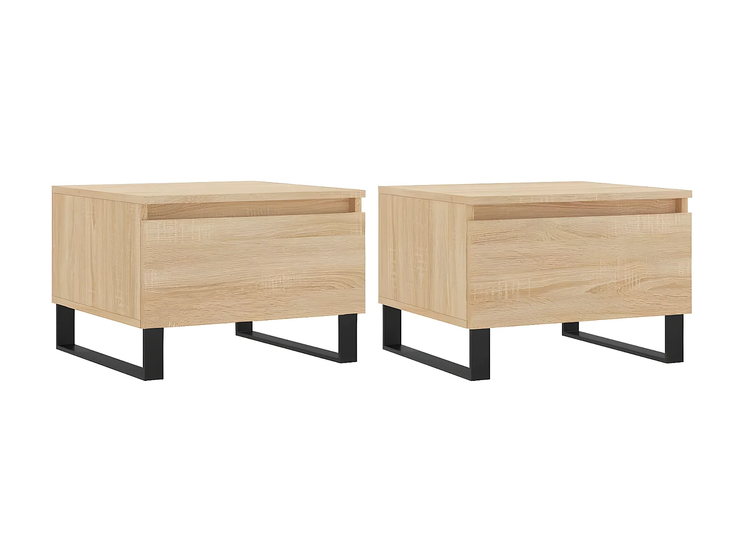 2er-Set Couchtische Beistelltisch Sonoma-Eiche 50x46x35 cm Holzwerkstoff -MN75903