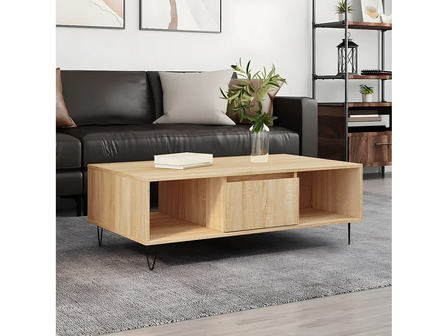 Couchtisch Beistelltisch Sonoma-Eiche 104x60x35 cm Holzwerkstoff -MN94156