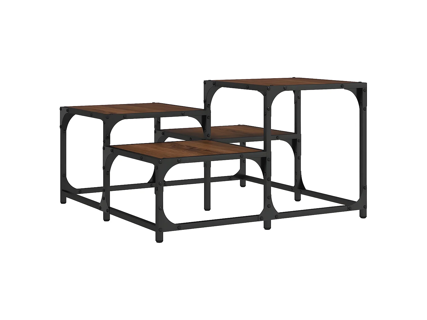 Couchtisch Braun Beistelltisch Eichen-Optik 68x68x40 cm Holzwerkstoff -MN24525