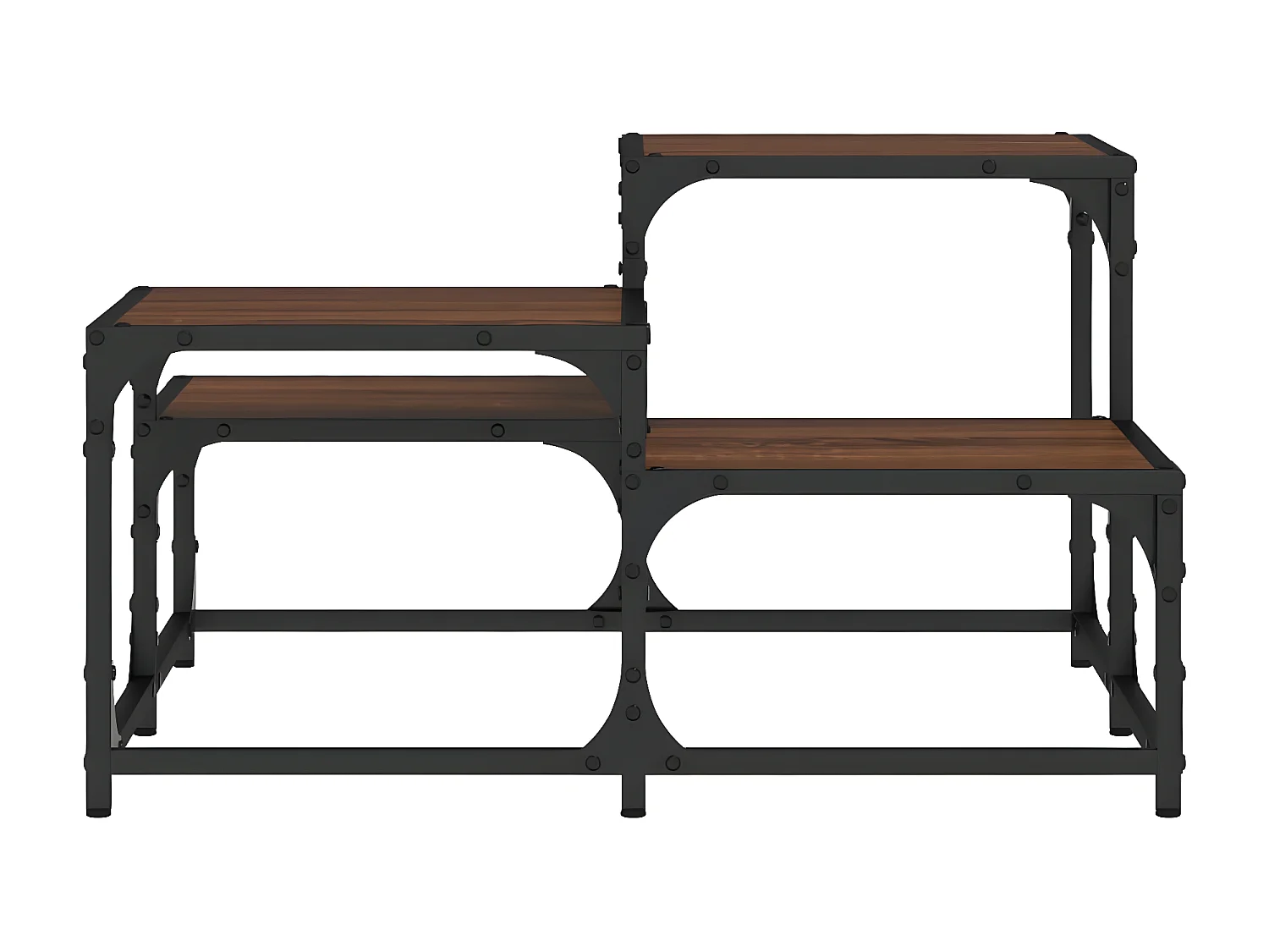Couchtisch Braun Beistelltisch Eichen-Optik 68x68x40 cm Holzwerkstoff -MN24525