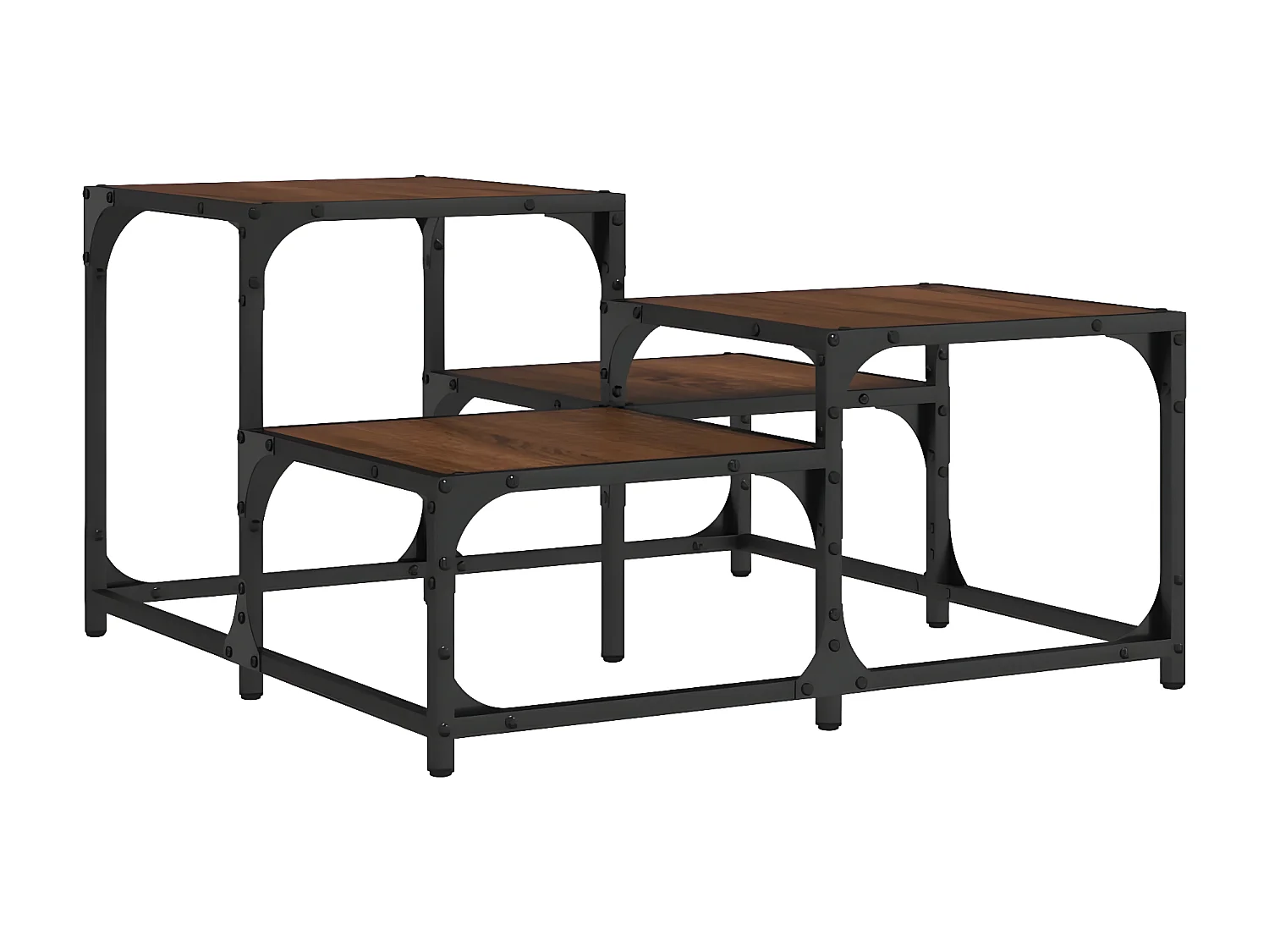 Couchtisch Braun Beistelltisch Eichen-Optik 68x68x40 cm Holzwerkstoff -MN24525