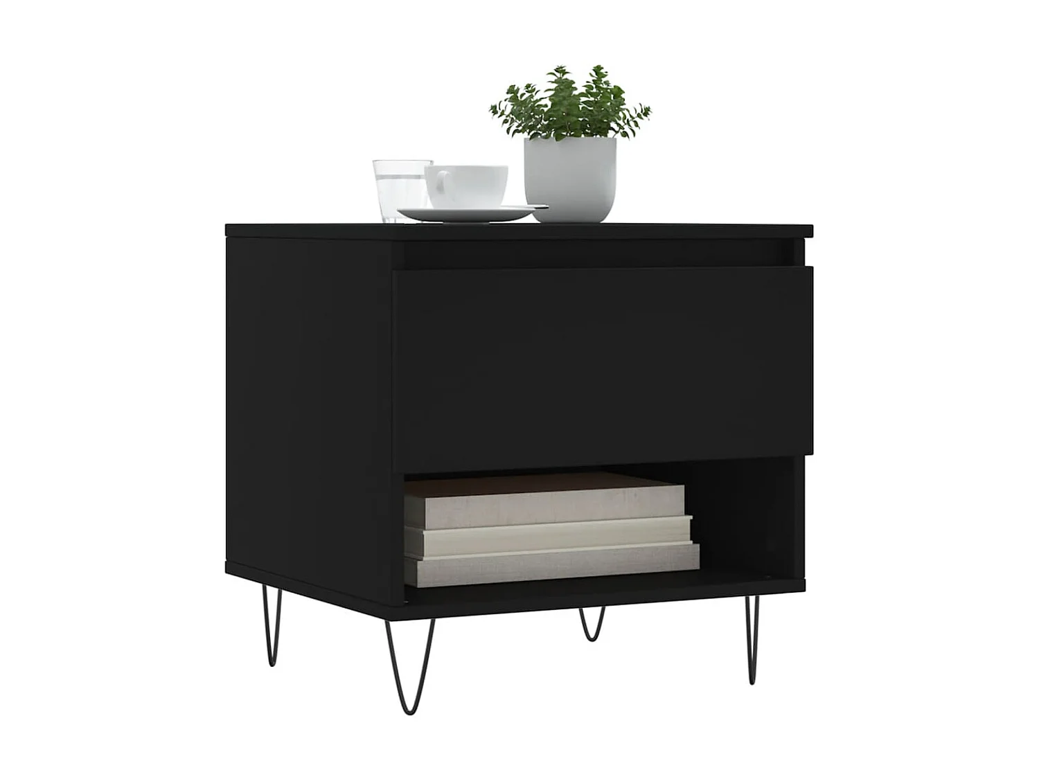 Couchtisch Beistelltisch Schwarz 50x46x50 cm Holzwerkstoff -MN46279