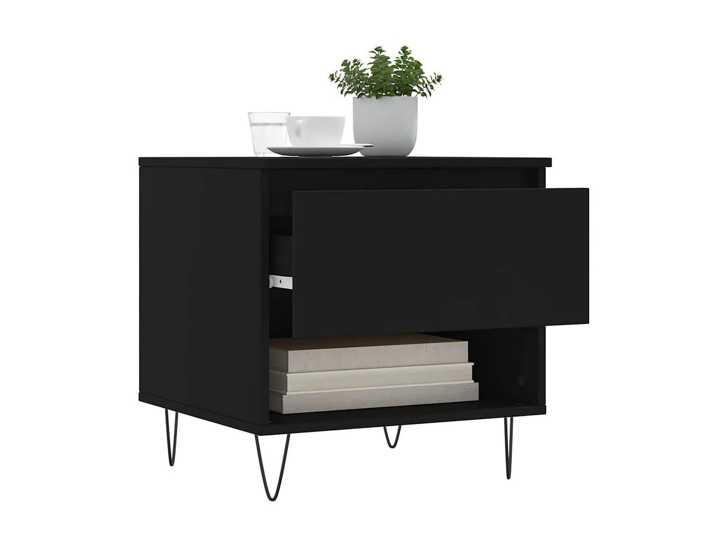 Couchtisch Beistelltisch Schwarz 50x46x50 cm Holzwerkstoff -MN46279