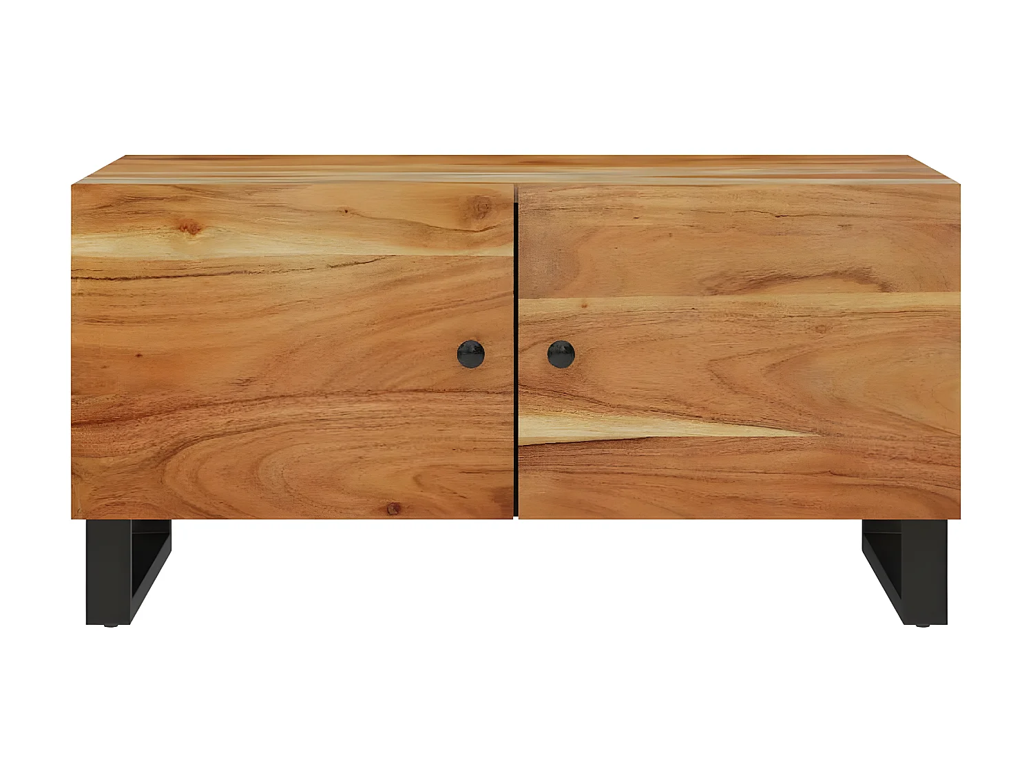 Couchtisch Beistelltisch 80x50x40 cm Massivholz Akazie & Holzwerkstoff -MN37499