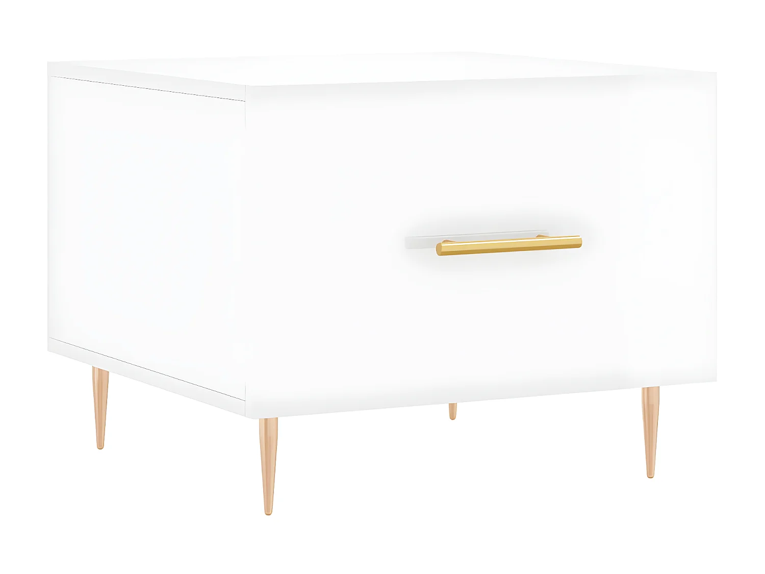 Couchtisch Beistelltisch Hochglanz-Weiß 50x50x40 cm Holzwerkstoff -MN27651