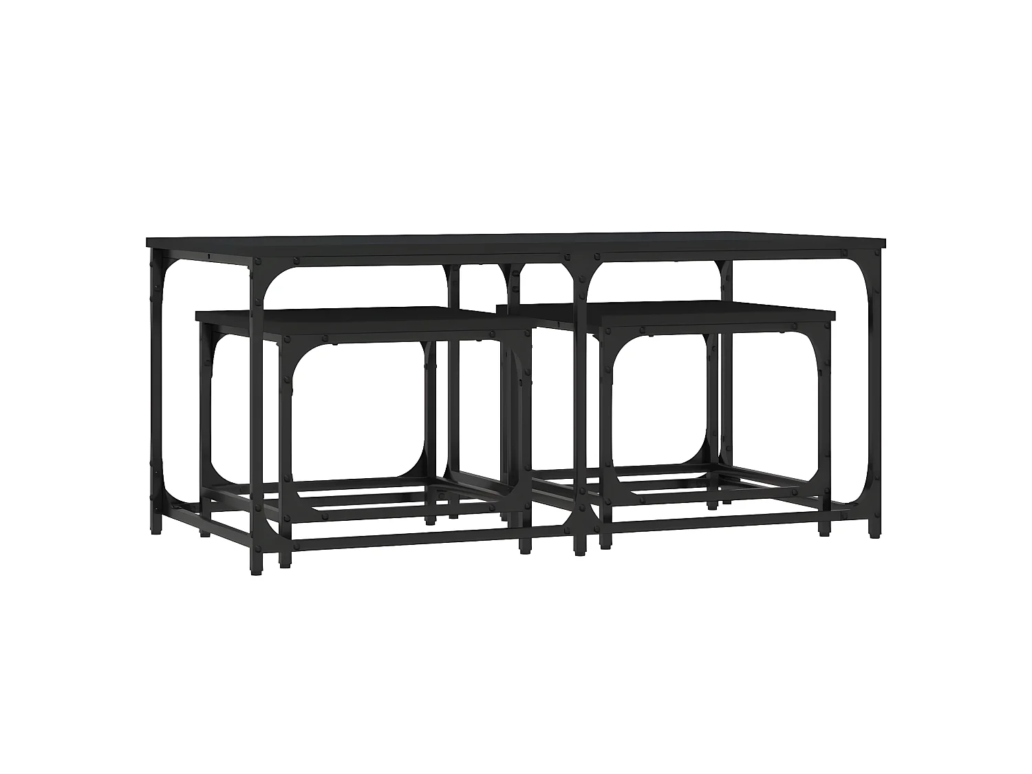 3er-Set Satztische Couchtische Schwarz Holzwerkstoff -MN50907