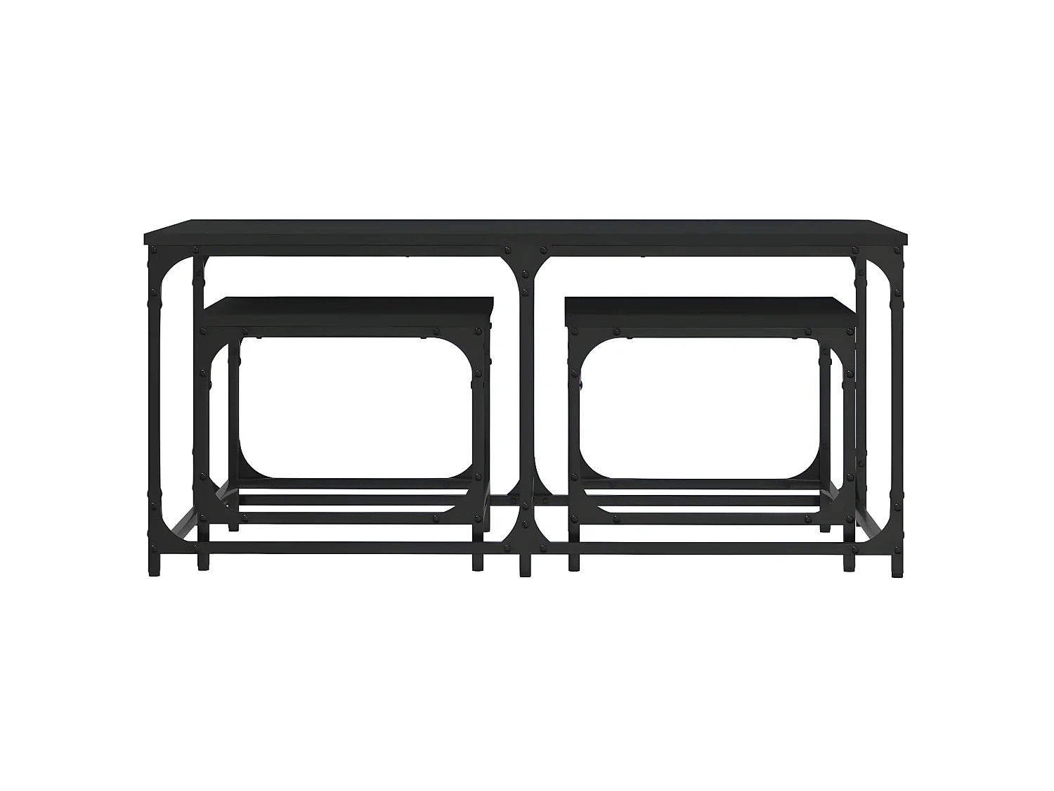 3er-Set Satztische Couchtische Schwarz Holzwerkstoff -MN50907